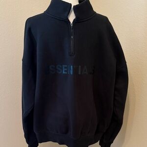 Essentials Men's Black Zip-Up Sweater